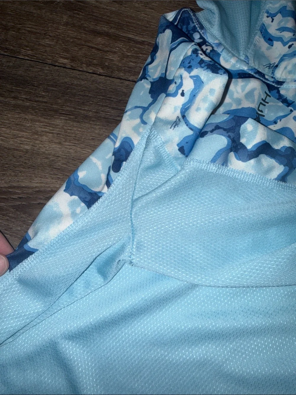 Huk Kids Light Blue Camo Hooded Rashguard